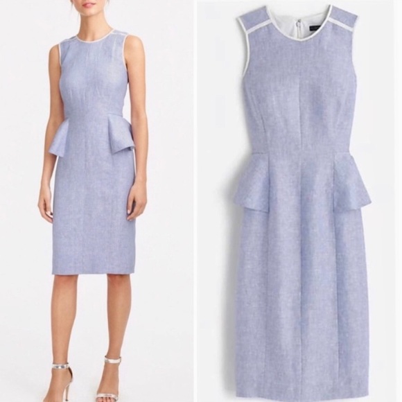 J. Crew Dresses & Skirts - J. Crew Blue White Sleeveless Linen Dress